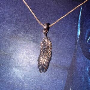 925 Sterling Silver rose gold feather charm necklace Links of London